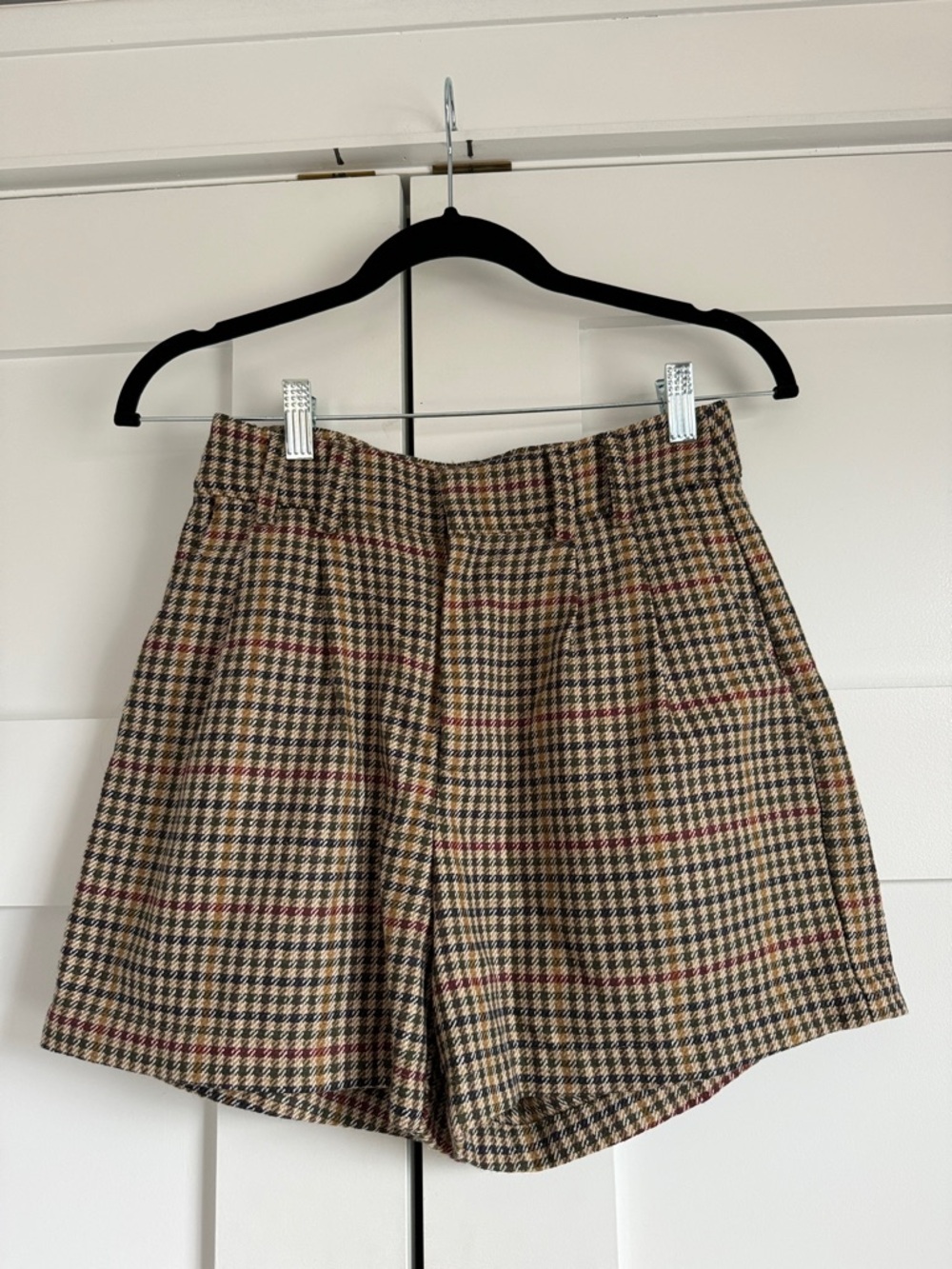 Kori Tan Plaid Trouser Shorts NWT